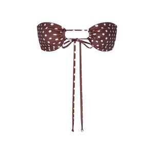 Sanori Swim Hvar Bandeau Bikini Top - S - Brown Polkadot